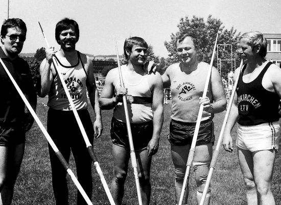 Historisches Foto: Glorreiche Speerwerfergarde 1984